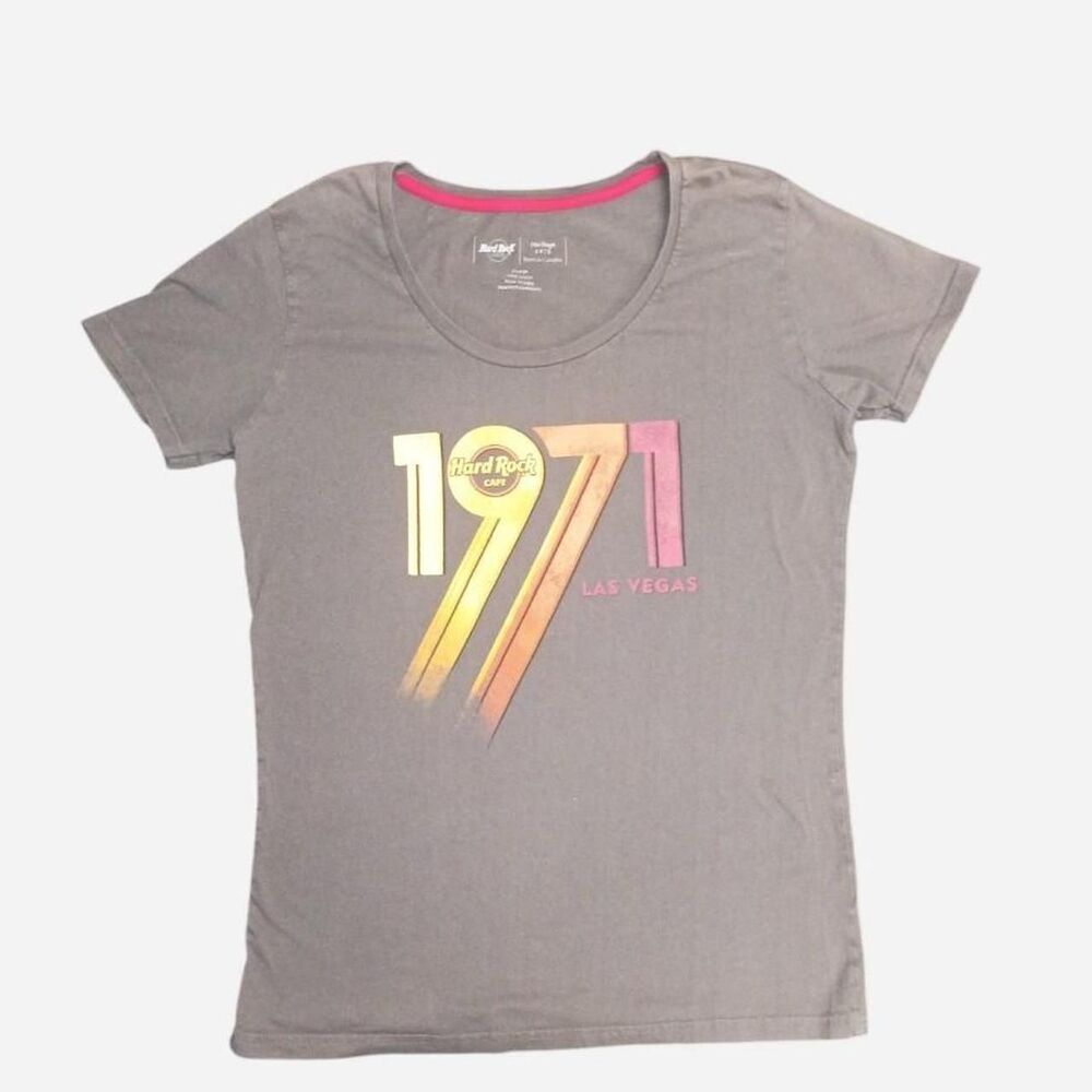 Hard-rock-cafe Women's Grey and Brown T-shirt